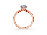 Rose gold Fancy Blue Marquise  Solitaire Beaded Band with Four-Prong Setting_67