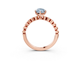 Rose gold Fancy Blue Marquise  Solitaire Bezel Accent Diamond Engagement Ring with Beaded Band and Four-Prong Setting_46