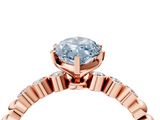 Rose gold Fancy Blue Marquise  Solitaire Bezel Accent Diamond Engagement Ring with Beaded Band and Four-Prong Setting_47