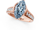 Rose gold Fancy Blue Marquise  Solitaire Bezel-Set Diamond Ring with Channel-Set Band_39