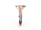 Rose gold Fancy Blue Marquise  Solitaire Bezel-Set Diamond Ring with Channel-Set Band_40