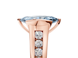 Rose gold Fancy Blue Marquise  Solitaire Bezel-Set Diamond Ring with Channel-Set Band_43