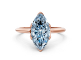 Rose gold Fancy Blue Marquise  Solitaire Cathedral Diamond Ring with Six-Prong Setting_17