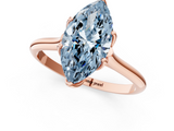 Rose gold Fancy Blue Marquise  Solitaire Cathedral Diamond Ring with Six-Prong Setting_18