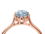 Rose gold Fancy Blue Marquise  Solitaire Cathedral Diamond Ring with Six-Prong Setting_21