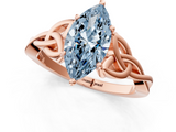 Rose gold Fancy Blue Marquise  Solitaire Celtic Knot Engagement Ring with Four-Prong Setting_62