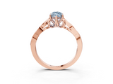 Rose gold Fancy Blue Marquise  Solitaire Celtic Knot Engagement Ring with Four-Prong Setting_64