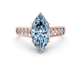 Rose gold Fancy Blue Marquise  Solitaire Channel-Set Diamond Engagement Ring with Four-Prong Setting_31