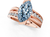 Rose gold Fancy Blue Marquise  Solitaire Channel-Set Split Shank Ring with Tension Prong Setting_4