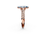 Rose gold Fancy Blue Marquise  Solitaire Chevron Pave Diamond Engagement Ring with Six-Prong Setting_5