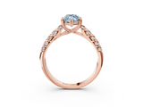 Rose gold Fancy Blue Marquise  Solitaire Chevron Pave Diamond Engagement Ring with Six-Prong Setting_6