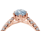 Rose gold Fancy Blue Marquise  Solitaire Chevron Pave Diamond Engagement Ring with Six-Prong Setting_7