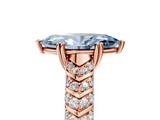 Rose gold Fancy Blue Marquise  Solitaire Chevron Pave Diamond Engagement Ring with Six-Prong Setting_8