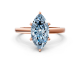 Rose gold Fancy Blue Marquise  Solitaire Diamond Engagement Ring with Four-Prong Setting on a Classic Band_3