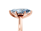Rose gold Fancy Blue Marquise  Solitaire Diamond Engagement Ring with Four-Prong Setting on a Classic Band_8