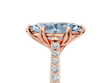 Rose gold Fancy Blue Marquise  Solitaire Diamond Engagement Ring with Pave Band and Six-Prong Setting_25