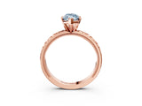 Rose gold Fancy Blue Marquise  Solitaire Diamond Engagement Ring with XO Engraved Band and Four-Prong Setting 5