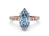 Rose gold Fancy Blue Marquise  Solitaire Diamond Pavé Band with Four-Prong Setting_44