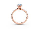 Rose gold Fancy Blue Marquise  Solitaire Diamond Pavé Band with Four-Prong Setting_47