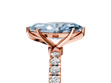 Rose gold Fancy Blue Marquise  Solitaire Diamond Pavé Band with Four-Prong Setting_49