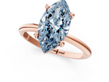 Rose gold Fancy Blue Marquise  Solitaire Diamond Ring with 4-Prong Setting on a Classic Band_4