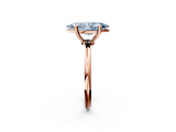 Rose gold Fancy Blue Marquise  Solitaire Diamond Ring with 4-Prong Setting on a Classic Band_5