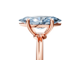 Rose gold Fancy Blue Marquise  Solitaire Diamond Ring with 4-Prong Setting on a Classic Band_8