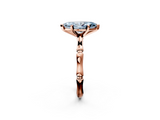 Rose gold Fancy Blue Marquise  Solitaire Diamond Ring with Bamboo Band and Four-Prong Setting_54