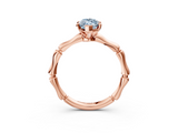 Rose gold Fancy Blue Marquise  Solitaire Diamond Ring with Bamboo Band and Four-Prong Setting_55