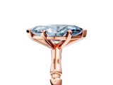 Rose gold Fancy Blue Marquise  Solitaire Diamond Ring with Bamboo Band and Four-Prong Setting_57