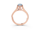 Rose gold Fancy Blue Marquise  Solitaire Diamond Ring with Cathedral Band and Four-Prong Setting_68
