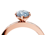 Rose gold Fancy Blue Marquise  Solitaire Diamond Ring with Channel-Set Baguette Band and Four-Prong Setting_92