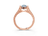 Rose gold Fancy Blue Marquise  Solitaire Diamond Ring with Channel Set Band and Bezel Prong Setting_83