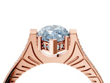 Rose gold Fancy Blue Marquise  Solitaire Diamond Ring with Channel Set Band and Bezel Prong Setting_84