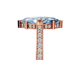Rose gold Fancy Blue Marquise  Solitaire Diamond Ring with Channel Set Band and Bezel Prong Setting_85