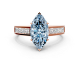 Rose gold Fancy Blue Marquise  Solitaire Diamond Ring with Channel-Set Band and Four-Prong Setting_3