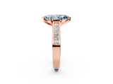 Rose gold Fancy Blue Marquise  Solitaire Diamond Ring with Channel-Set Band and Four-Prong Setting_5