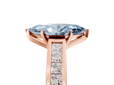 Rose gold Fancy Blue Marquise  Solitaire Diamond Ring with Channel-Set Band and Four-Prong Setting_8