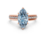 Rose gold Fancy Blue Marquise  Solitaire Diamond Ring with Channel Set Band and Six-Prong Setting_48