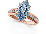 Rose gold Fancy Blue Marquise  Solitaire Diamond Ring with Channel Set Band and Six-Prong Setting_49