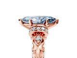 Rose gold Fancy Blue Marquise  Solitaire Diamond Ring with Filigree Band and Four-Prong Setting_69