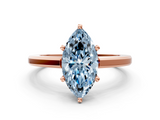 Rose gold Fancy Blue Marquise  Solitaire Diamond Ring with Four-Prong Setting and Classic Band_3