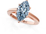 Rose gold Fancy Blue Marquise  Solitaire Diamond Ring with Four-Prong Setting and Classic Band_4