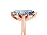 Rose gold Fancy Blue Marquise  Solitaire Diamond Ring with Four-Prong Setting and Classic Band_8