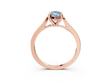 Rose gold Fancy Blue Marquise  Solitaire Diamond Ring with Four-Prong Setting and Tapered Band 4
