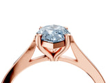 Rose gold Fancy Blue Marquise  Solitaire Diamond Ring with Four-Prong Setting and Tapered Band 5