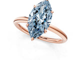 Rose gold Fancy Blue Marquise  Solitaire Diamond Ring with Four-Prong Setting on a Plain Band_21