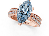 Rose gold Fancy Blue Marquise  Solitaire Diamond Ring with Milgrain Pavé Band and Four-Prong Setting_21