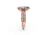 Rose gold Fancy Blue Marquise  Solitaire Diamond Ring with Milgrain Pavé Band and Four-Prong Setting_22