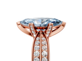 Rose gold Fancy Blue Marquise  Solitaire Diamond Ring with Milgrain Pavé Band and Four-Prong Setting_25
